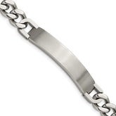 Chisel Stainless Steel Brushed and Polished Curb Chain 8.5 inch ID Bracelet with .5 inch Extension